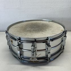 NICE MINTY Vtg 60's LUDWIG Snare Drum Silver 8 Lug ~ 14.5 x 6" ~ Chicago 587900