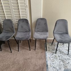 4 Suede Chairs 