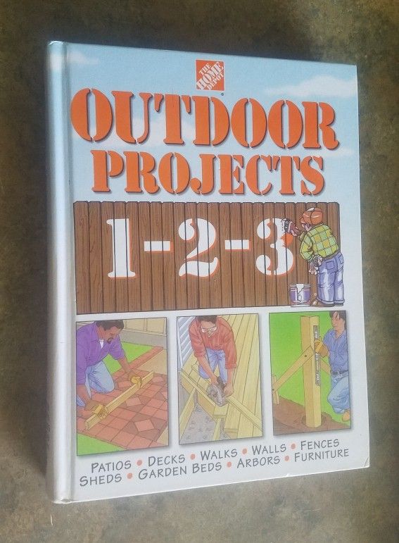 The Home Depot Outdoor Projects 1-2-3 Hardcover Book Never Used Condition 
