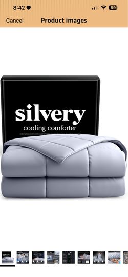 Silvery Silver-Infused Cooling Comforter – Award-Winning Self-Cooling Blanket for Hot Sleepers with Self-Cleaning Silvery Technology for Sweat-Free & 