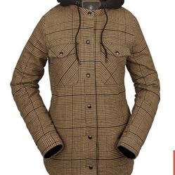 Volcom Hooded Flannel Jacket Women’s Size Small