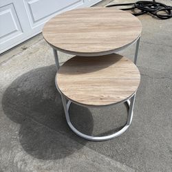 White oak table set (set of 2)