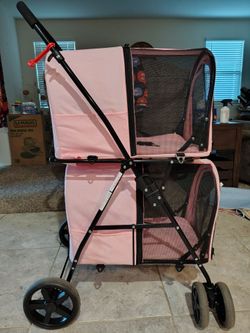 PetsJoy Pet Stroller/Carrier Cat Small Dog Pink Great condition