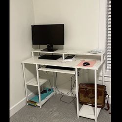Computer Desk With Storage Shelves