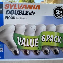 (6) Flood Light Sylvania 65W 120V BR30 Bulbs