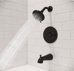 1 handle tub and shower head Tuscan bronze