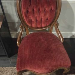 Vintage RED VELVET Arm Chair