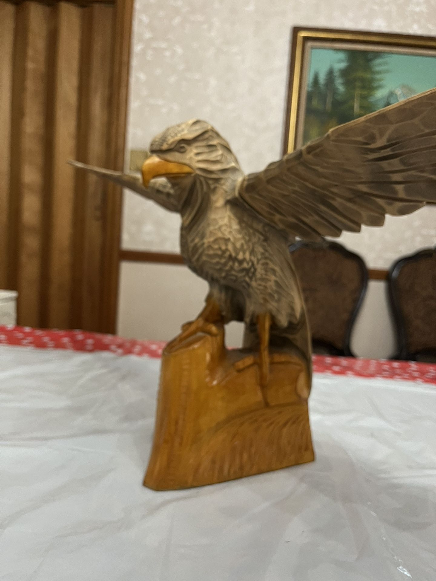 Original Vintage USSR/Russian wooden eagle sculpture.