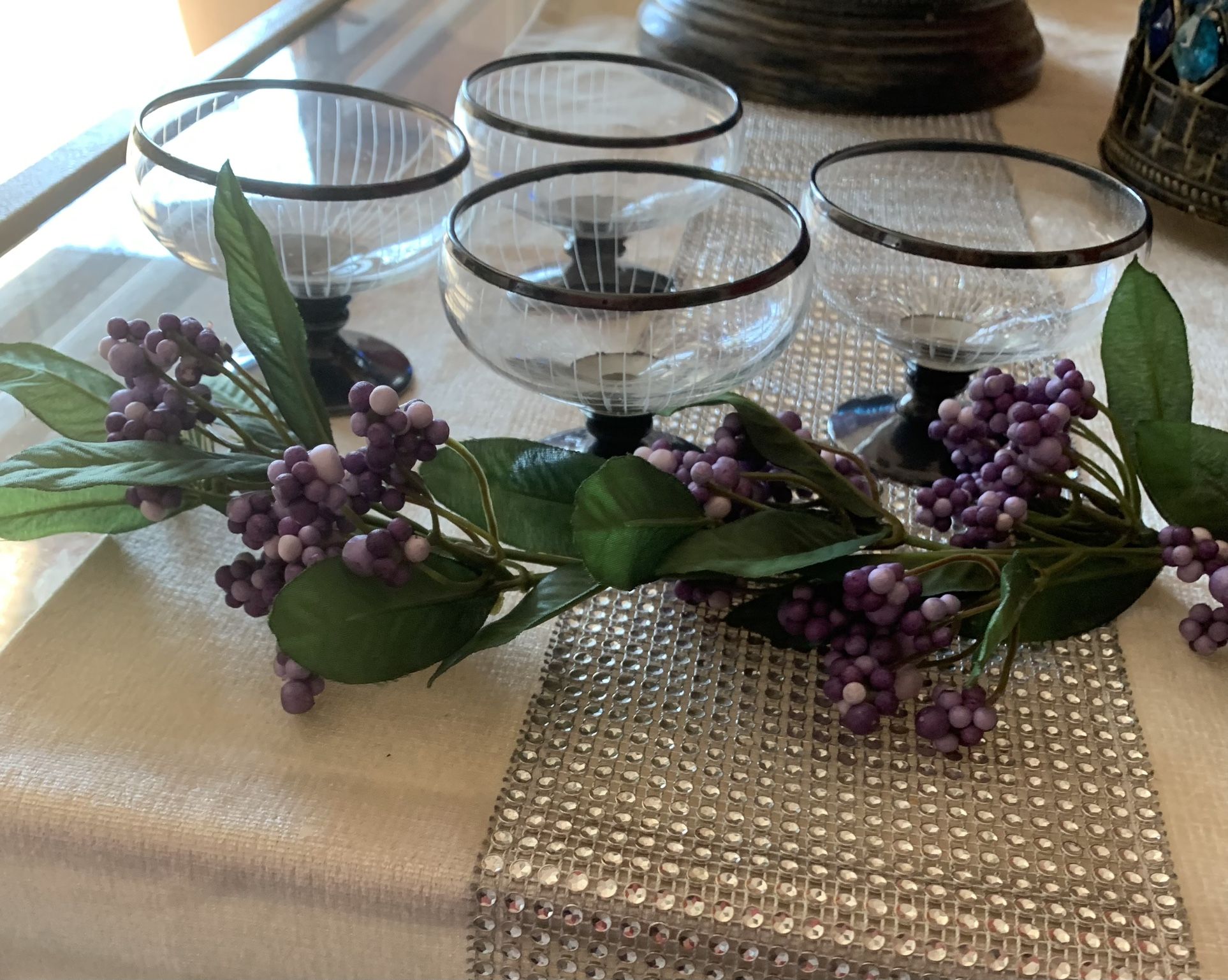 Vintage Etched Glass Stemware