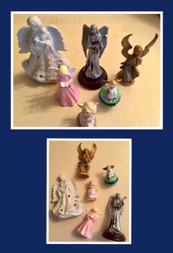 Lot of Six Christmas Angel Ornaments