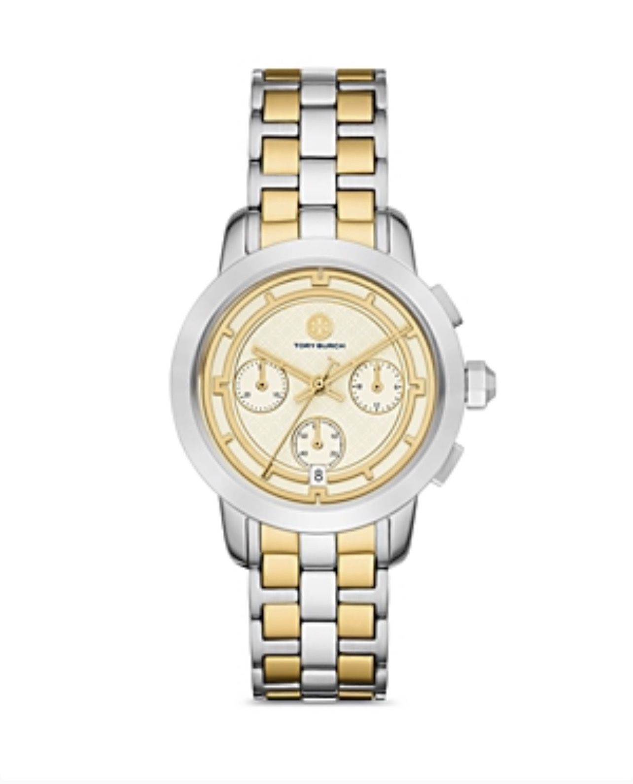 Tory Burch Women's Chronograph Two-Tone Stainless Steel Bracelet Watch 37mm