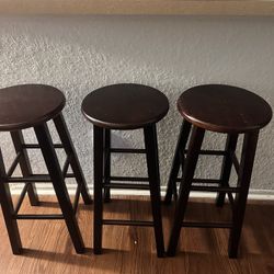 3 Brown Stools 