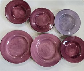Pottery Barn Sausalito Plates Handmade in Mexico Set of 6