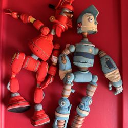 Vintage 2004 Robots Fender Rodney And Fender Plush Bundle 