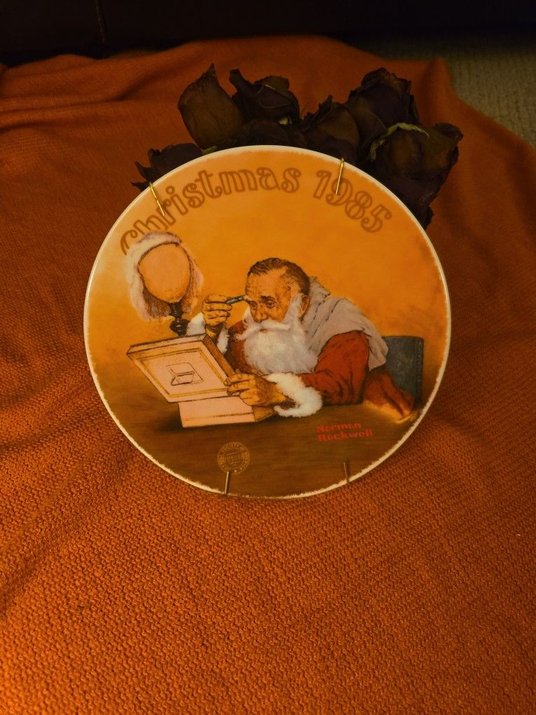 Norman Rockwell 1985 Grandpa Plays santa