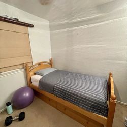  Twin Bed wooden with 2 Storage Drawers