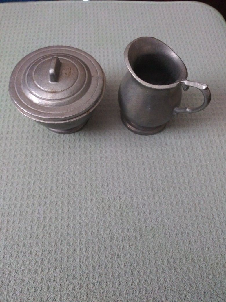 Antique Pewter #2 Sugar n Creamer