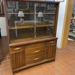 Mid Century Walnut Hutch by Stanley Furniture