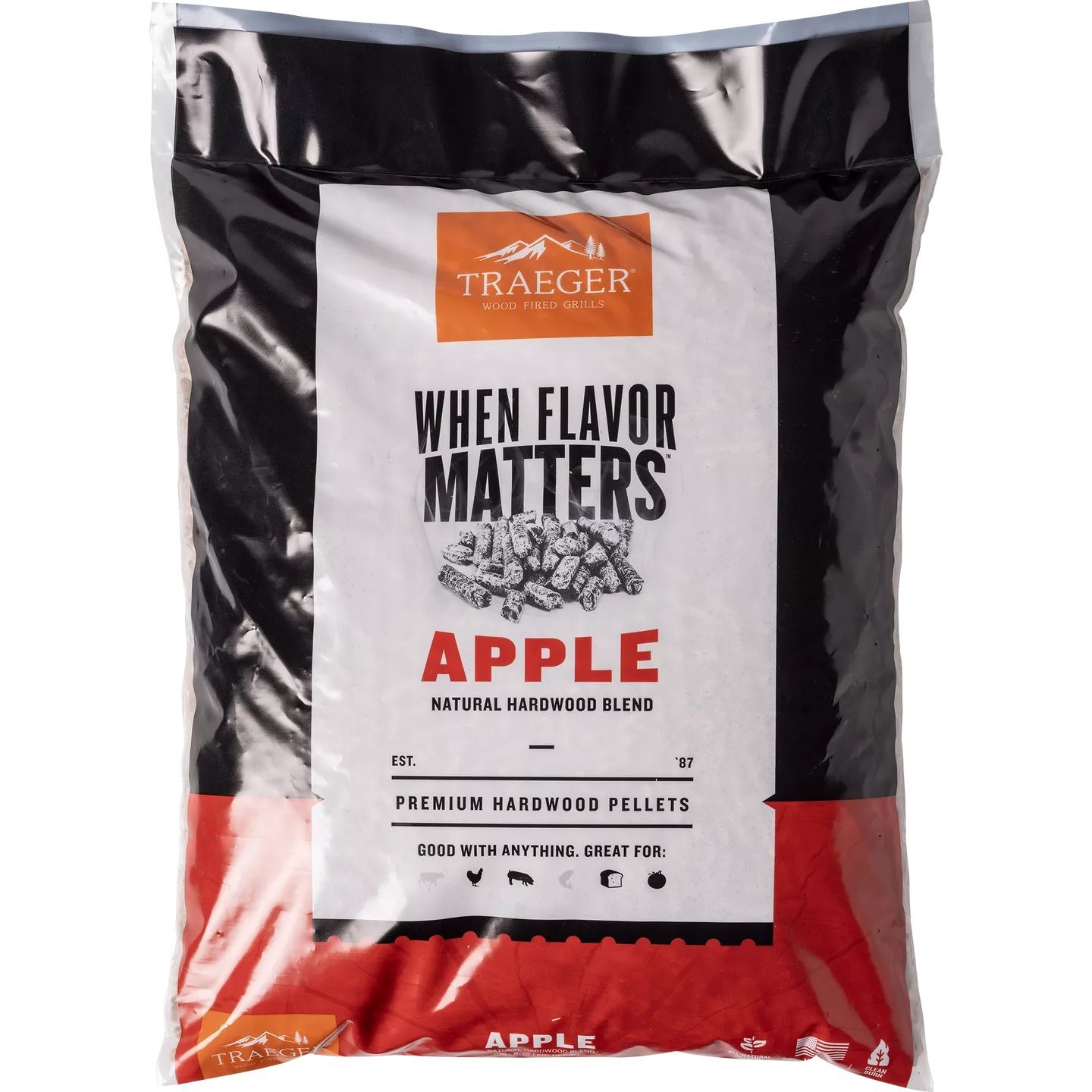 Traeger Apple Wood Pellets, 20lb Bag, New