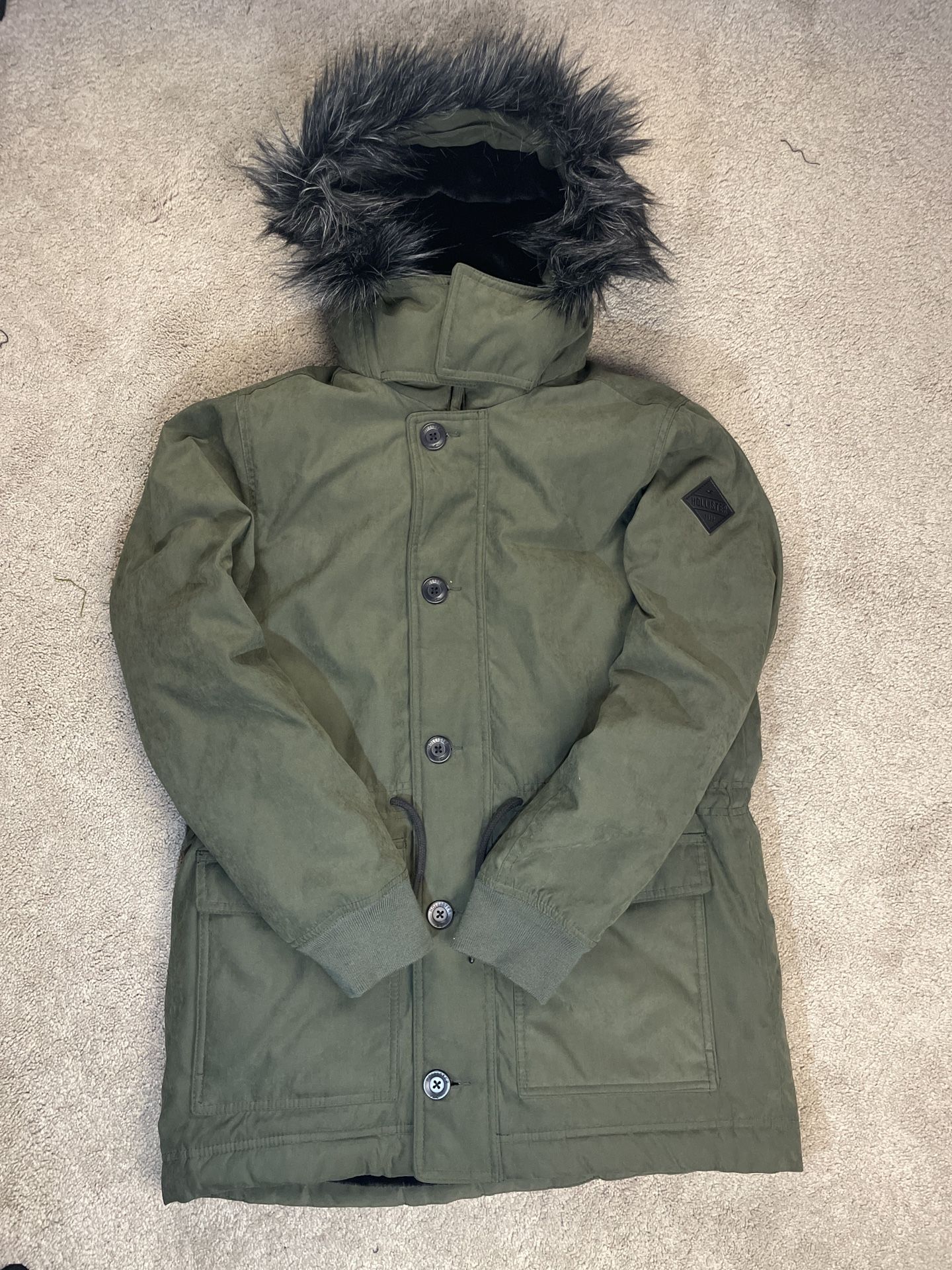 Hollister Small Olive Green All Weather Winter Parka