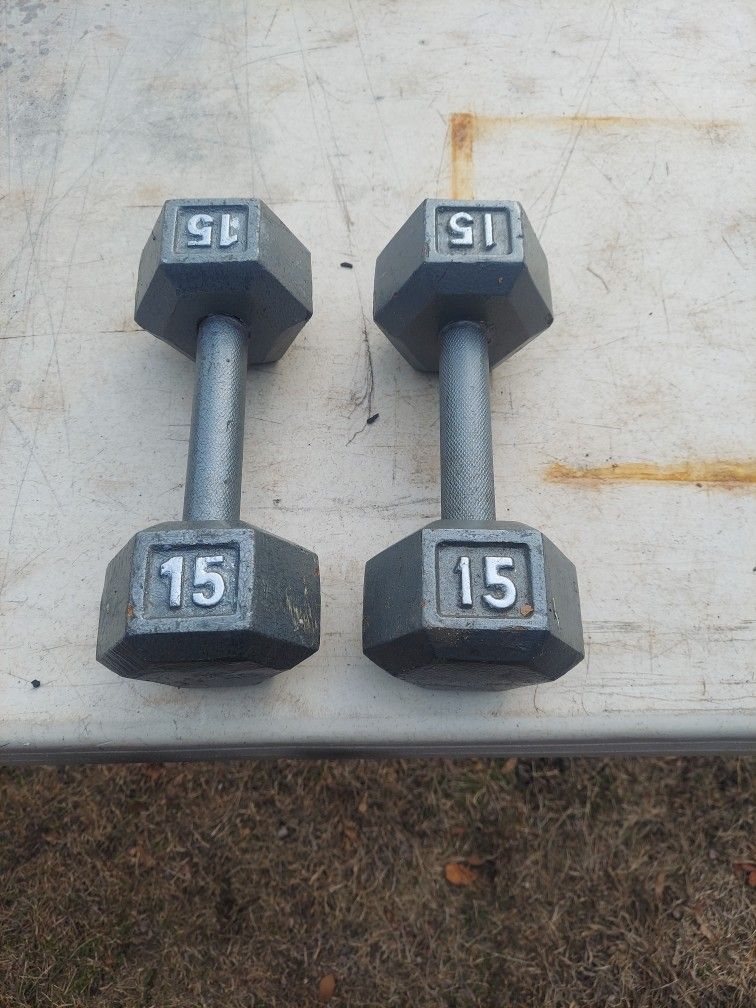 2 15lbs Dumbells $ 20 For Both
