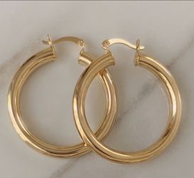 18k filled hoops