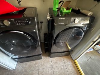 Samsung washing machine and dryer with pedestal stands
