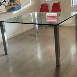 Nick Scali Glass Square Dining Table