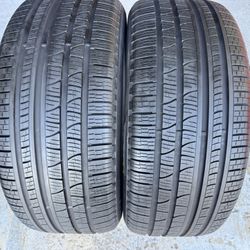 Two Premium Tires 285/45/20 Pirelli Scorpion Verde Runflats Like New With 95% Left Amazing Price Good Deal  Cheap •