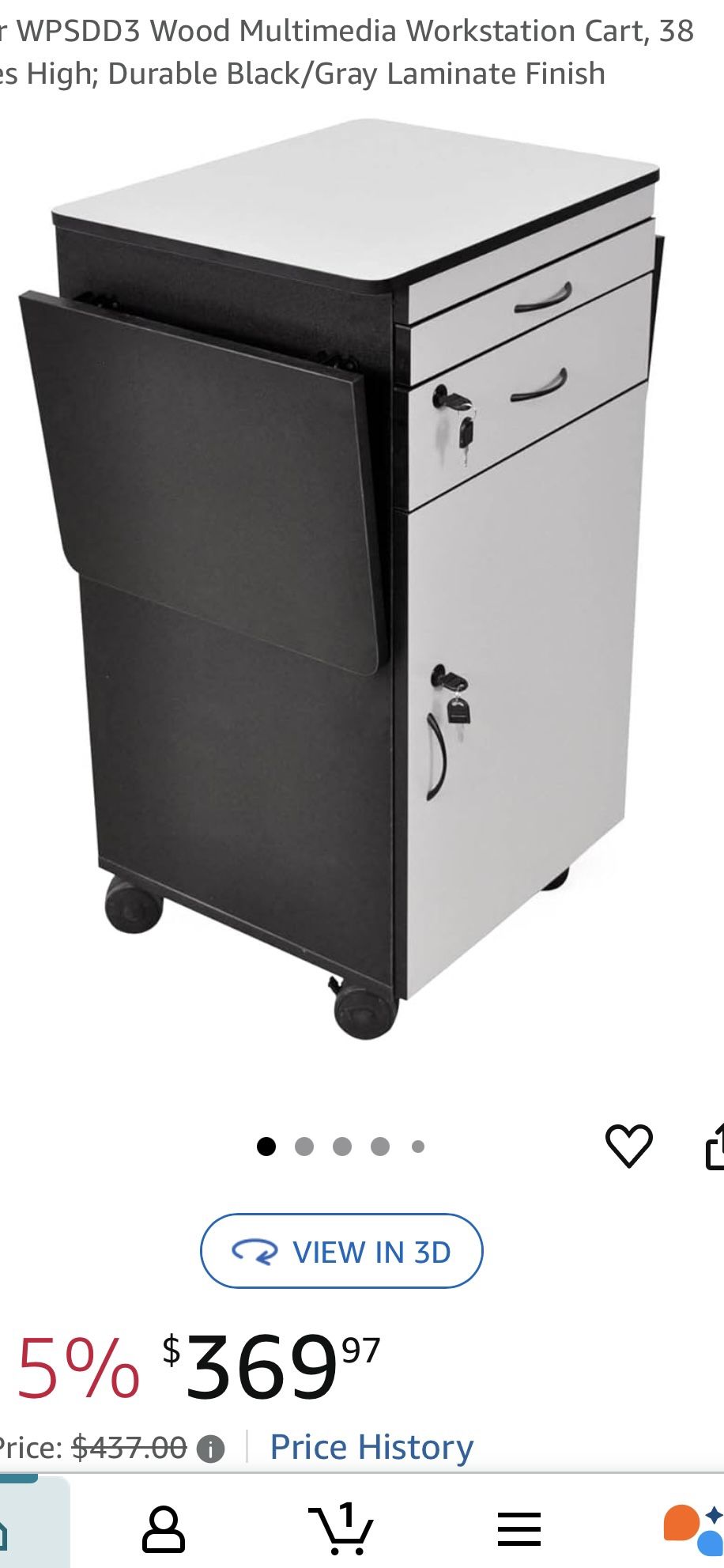 Multimedia Workstation Cart