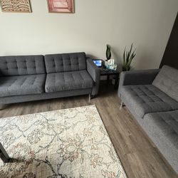 IKEA MORABO Sofa Set (2 Pieces) - Dark Gray