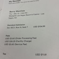 Barry Manilow Christmas show tonight 