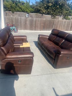 Leather reclining couches