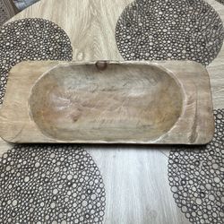 Large Wooden Dough Bowl