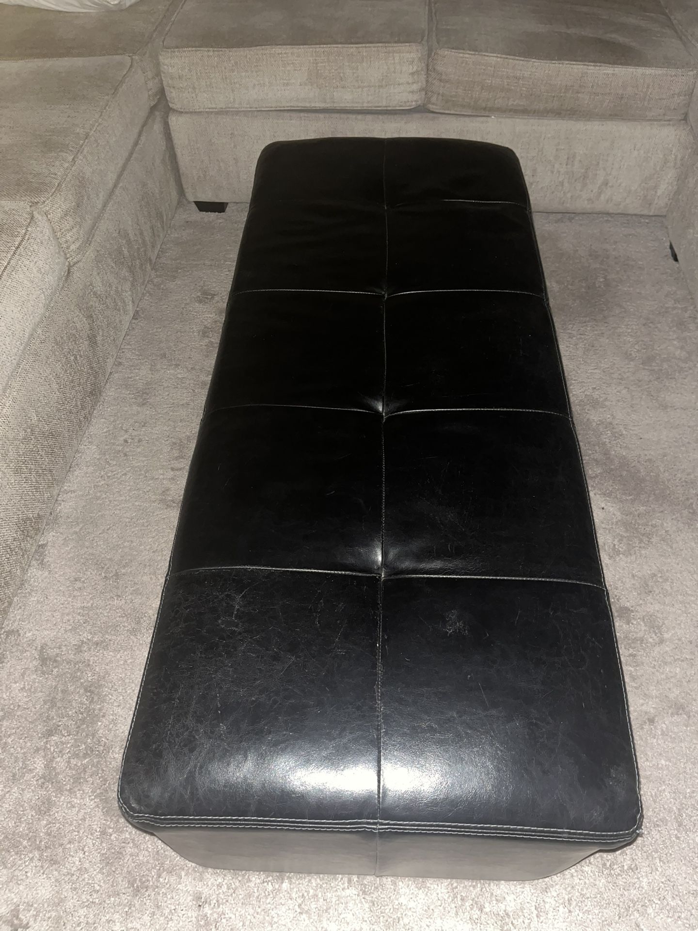 Leather Ottoman