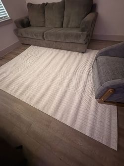 Beige Geometric Area Rug 7x9 ft