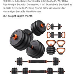 Adjustable 4 In 1 Dumbbell Set 