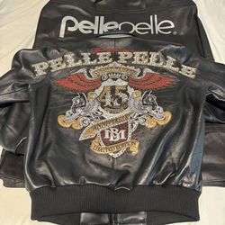 Pelle pelle black leather coat