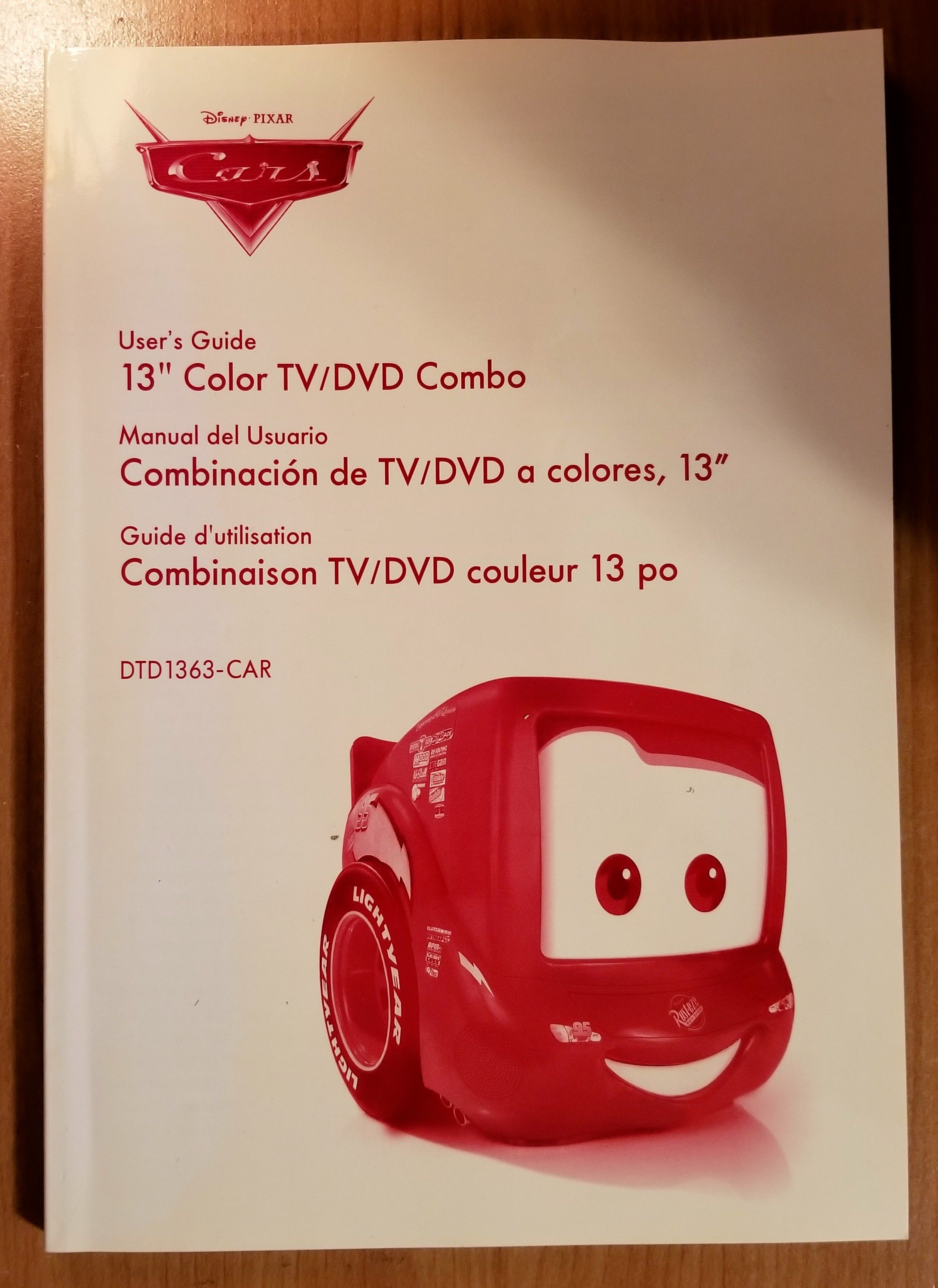 Disney Pixar Cars Lightning Mcqueen TV DVD Combo Television for Sale in