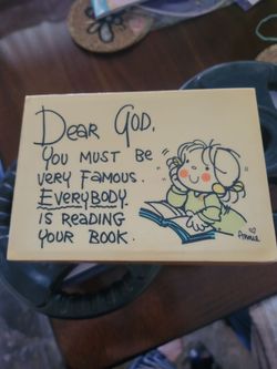 Vintage Dear God Annie Inspirational Plaque