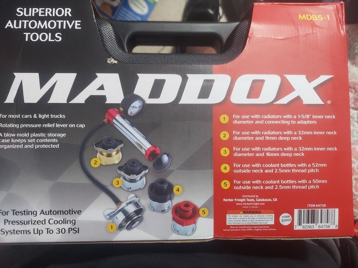 Maddox Radiator Pressure Test Kit & Adapter Kit