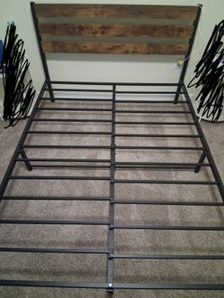 Full size rustic metal bed frame