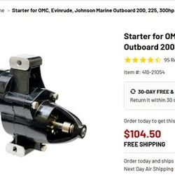 Starter for Evinrude Johnson Marine Outboard