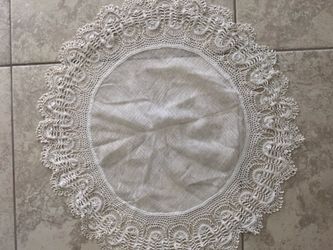 Vintage antique tatted 20” round table top
