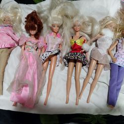 6 Barbies With Extra Clothes 3 Are 1966 Vintage Barbies
