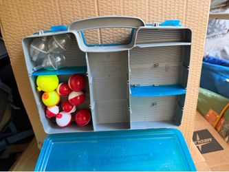 Feathered, weighted, jigs, and all type of bobbers including water filled