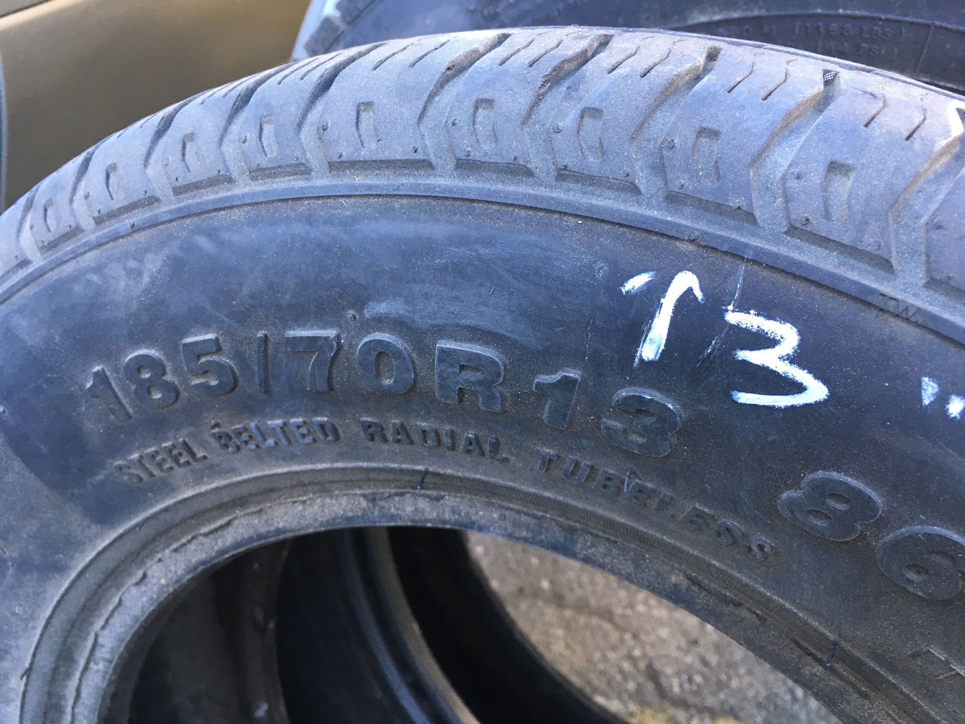 Used tire, 13 inch, from a 1969 BMW, old tire, holds air, still OK thread