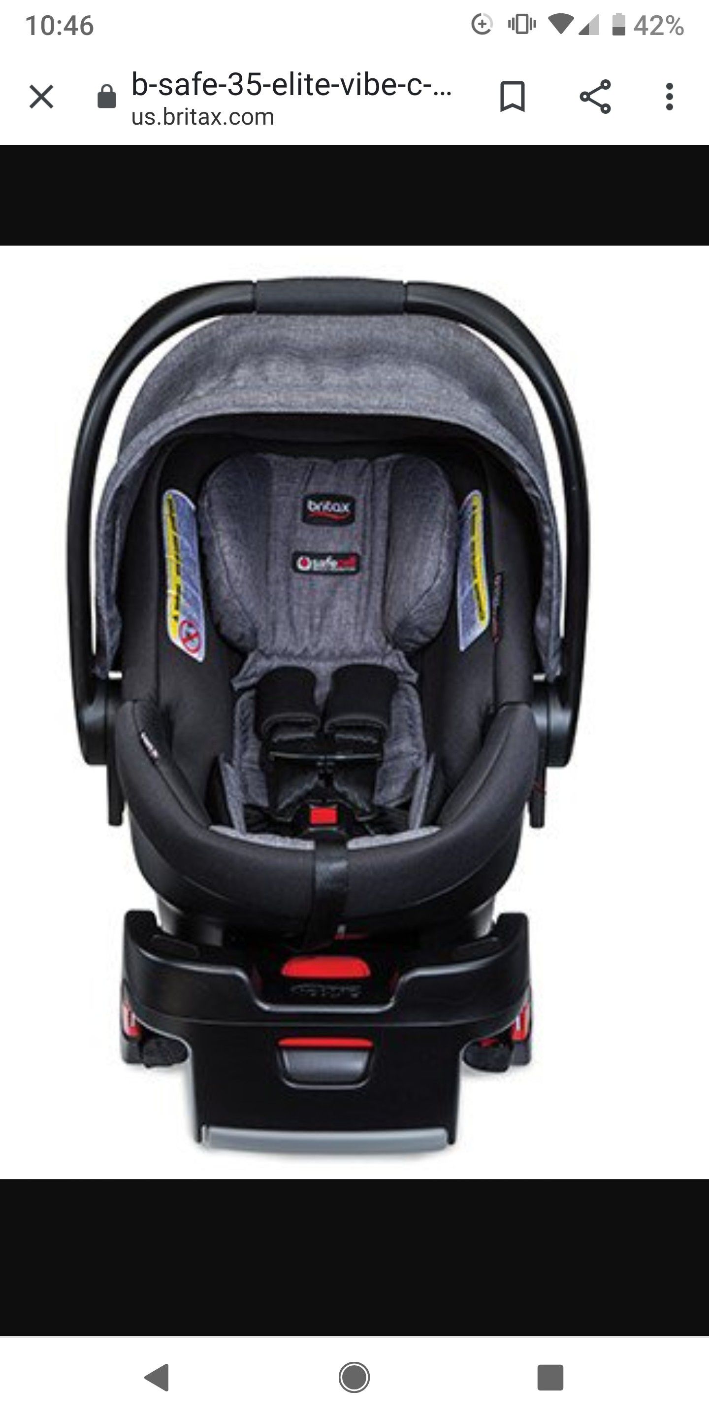 Britax infant carrier car seat b-safe elite