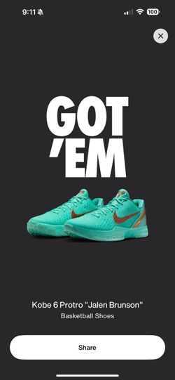 Nike Kobe 6 Protro Jalen Brunson Statue Of Liberty 