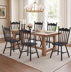 Set of 6 Black Dining Chairs